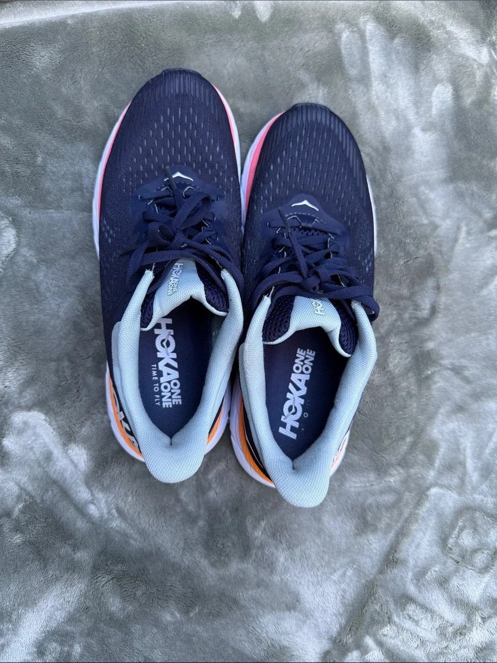 Hoka One One Women's Navy with Pink & Orange Accent Running Shoes